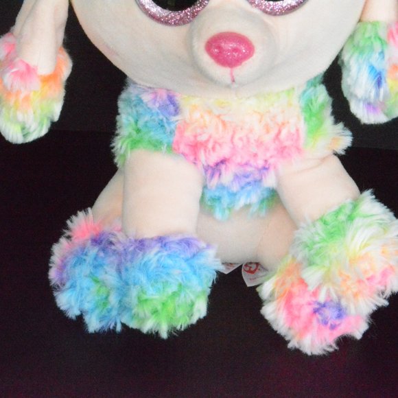 Ty Beanie Boos Rainbow Tie Dye Poodle Plush Toy 9" - Picture 3 of 11